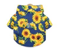 MALSSE Comfortable Lapel Neck Shirt Sweet Cats Dogs Jumpsuit Summer Quick Drying Shirt with Leaves Print Clothes Shirts for Large Custome for Summer Funny for Small Leaves Print