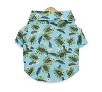 MALSSE Comfortable Lapel Neck Shirt Sweet Cats Dogs Jumpsuit Summer Quick Drying Shirt with Leaves Print Clothes Shirts for Large Custome for Summer Funny for Small Leaves Print