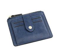 MALSSE Compact PU Leather Small Wallet for Men with Secure Zippered Coin Pouches and Essential Card Slots Small Business Purse Zippered Coin Purse