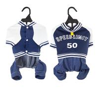 MALSSE Contrast Pet Hoodie Four Leg Coverage Polyester Fabric Jumpsuit Dog Clothes for Spring Autumn Small Breeds Outdoor Wear Dog Clothing