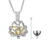 MALSSE Cremation Urn Necklace For Pet Electroplate Ashes Container Flower Pendants Pet Souvenir Urns Pendants Jewelry For Memorials Urn Jewelry