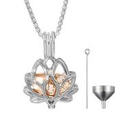 MALSSE Cremation Urn Necklace For Pet Electroplate Ashes Container Flower Pendants Pet Souvenir Urns Pendants Jewelry For Memorials Urn Jewelry