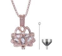 MALSSE Cremation Urn Necklace For Pet Electroplate Ashes Container Flower Pendants Pet Souvenir Urns Pendants Jewelry For Memorials Urn Jewelry