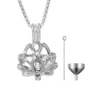 MALSSE Cremation Urn Necklace For Pet Electroplate Ashes Container Flower Pendants Pet Souvenir Urns Pendants Jewelry For Memorials Urn Jewelry