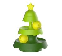 MALSSE Double Layer Cats Track Disc Toy Cats Intelligence Amusements Christmas Tree Shape Track Toy Training Amusements With Large For Indoor Pet