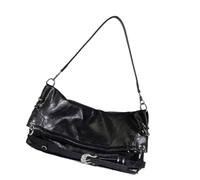 MALSSE Elegant Black Underarm Bag For Daily Use PU Leather Shoulder Purse Satchel Casual Armpit Bag For Fashion Ladies Fashion Shoulder