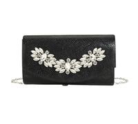 MALSSE Elegant Clutch Handbag For Women Evening Bag Female Rhinestone Flower Shoulder Wedding Purse Crossbody Women Evening Rhinestone Flower Shoulder Purse For Wedding Party