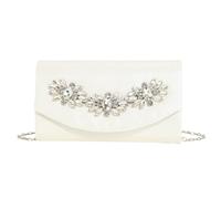 MALSSE Elegant Clutch Handbag For Women Evening Bag Female Rhinestone Flower Shoulder Wedding Purse Crossbody Women Evening Rhinestone Flower Shoulder Purse For Wedding Party