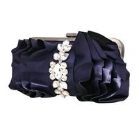 MALSSE Elegant Evening Bag With Rhinestones Chain Delicate Flower Handbag Crossbody Purse Shoulder Purse For Party Occasion Lady Bag