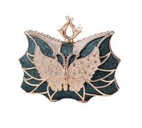 MALSSE Elegant Flower Butterfly Evening Bag With Rhinestones Handbag Shoulder Purse For Cocktail Wedding And Parties Sparkling Evening Purse