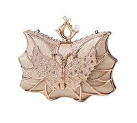 MALSSE Elegant Flower Butterfly Evening Bag With Rhinestones Handbag Shoulder Purse For Cocktail Wedding And Parties Sparkling Evening Purse