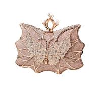 MALSSE Elegant Flower Butterfly Evening Bag With Rhinestones Handbag Shoulder Purse For Cocktail Wedding And Parties Sparkling Evening Purse