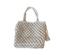 MALSSE Elegant Hollow Designings Bag Fashionable Knitted Purse Lightweight Cotton Purse Summe Single Shoulder For Girls Casual Single Bag
