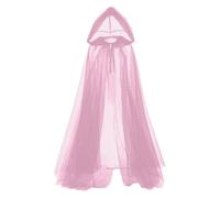 MALSSE Elegant Hooded Capes Long Ponchos Shawl Breathable Polyester Sheer Cloak For Bride Wedding Beach Event Costume Accessory Hooded Beach Cover Up