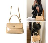 MALSSE Elegant Women PU Leather Flap Crossbody Bag Vintage Top Handle Handbag With Turn Closure Solid Color Shoulder Bag Vintage PU Leather Flap Shoulder
