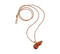 MALSSE Elegant Wood Gourd Pendant Necklace Traditional Culture Gourd Neck Jewelry Handmade Sweater Chain For Woman Casual Wear
