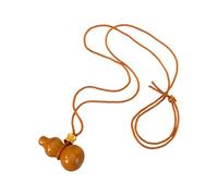 MALSSE Elegant Wood Gourd Pendant Necklace Traditional Culture Gourd Neck Jewelry Handmade Sweater Chain For Woman Casual Wear