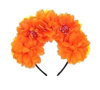 MALSSE Fairy Halloween Skull Headband Handmade Flower Hair Hoop Costume Headwear Birthday Cosplay Headpiece Costume Red And Green Hair Accessory