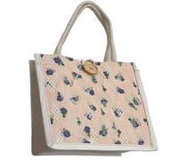 MALSSE Fashion Fabric Bag Bag With Flower Pattern Top Handle Bags Casual Textbook Handbag For Fashion Women Korean Purse