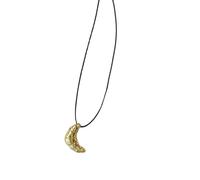 MALSSE Fashionable Cow Horn Styles Long Black Rope Necklace Charm Pendant For Trendt Women Ladies Casual Wear Stylish Outfits