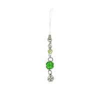 MALSSE Four Leaf Clovers Pendant Keychain Unique Phone Strap Accessory Detachable Charm for Good Luck Happiness