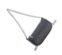 MALSSE Luxurious Rhinestones Jean Shoulder Bag with Adjustable Chain Crossbody Purse for the Modern and Stylish Woman Party Wear Bag