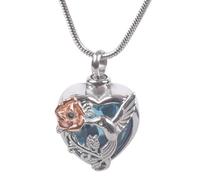 MALSSE Memorial Cremation Urn Jewelry Pet Ashes Necklace Creative Urn Necklace Stainless Steel Cremation Pendant