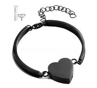 MALSSE Memorial Heart Ashes Rustproof Cremation Urn Holders Bangle Jewelry With Adjust Clasps For Pet Loss Ashes Holders