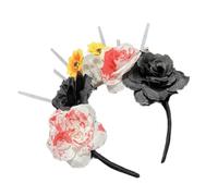 MALSSE Mexicans Flower Crowns Headband Day Of The Dead Headwear Headpiece For Women Costumes Day Of The Dead Mexicans Headpiece Crown Festival