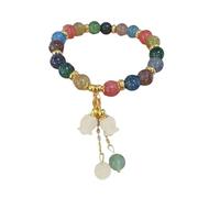 MALSSE Modern Rainbow Pad Beaded Versatile Jewelry for Layering or Alone Unique Gift Multicolored Resin Stone