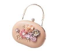 MALSSE Multi Functional Floral Decorated Handbag For Ladies Stylish Shoulder Crossbody Bag Evening Purse For Dinners And Galas Eye Catching Occasion Bag