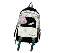 MALSSE Multifunctional Nylon Backpack Aesthetic Contrast Color Nylon Daypack With Coin Purse Teens Large Capacity Book Bag Student Book Bag