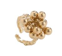 MALSSE Multipurpose Adjustable Five Petals Flower Rings Decoration For Trendy Women With Elegant Gold And Silver Finish Elegant Open Rings