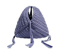 MALSSE Multipurpose Triangular Handbag Candy Color Woven Design Lightweight Polyester Evening Purse Travel-Friendly Women's Accessory Compact Commuters Bag