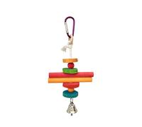 MALSSE Natural Molar Grinding Toy Entertaining Parrot Toy With Colorful Wooden Block Cage Enrichment Bird For Parrots