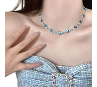 MALSSE Necklace Simple Necklace Beautiful Cubic Zirconia Beaded Suitable For Various Occasion Delicate Steel