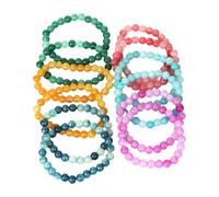 MALSSE Pack Of 12 Handmade Crackled Glass Bead Adjustable Wrist Jewelry Charm Suitable For Various Occasion Multifuntional Wear