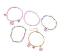 MALSSE Pack Of 5 Handmade Elastic Colorful Beads Trendy Suitable For Daily And Party Wear Unique Beaded Bracelets