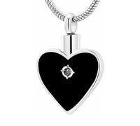 MALSSE Pet Urn Necklace For Ashes Cremation Heart Charm Necklace Neck Jewelry Supplies For Memorial Jewelry Accessories Ashes Urn Pendants