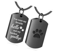MALSSE Rustproof Paws Print Pet Urn Necklace Locket Memorial Jewelry For Keep Ashes And Hair Cremation Keepsakes Pet Memorial