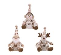 MALSSE Sitting Christmas Dolls Decoration Soft Knit European Sitting Dolls Delicate Embroidery Holiday Decoration Embroidered Home Accent