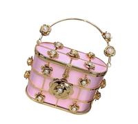 MALSSE Sophisticated Bucket Evening Bag Fashionable Ladies Handbag Shoulder Purse With Floral Decoration For Various Occasion Wedding Party Purse