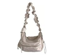 MALSSE Sophisticated Nylon Shoulder Bag For Women And Girls Stylish Crossbody Pack Underarm Purse Ruched Drawstring Bags Elegant Women's Handbag