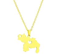 MALSSE Stainless Steel Country Outline Pendant Necklace Venezuela Map Pendant Necklace Statement Jewelry Flag Charm Neckchain Unique Country Outline Jewelry Fashion Accessories Stainless Steel