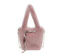 MALSSE Stylish Black Plush Shoulder Bag With Crossbody Functionality For Fashion Women Casual Handbag Evening Purse Elegant Outfit Companion