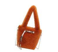MALSSE Stylish Black Plush Shoulder Bag With Crossbody Functionality For Fashion Women Casual Handbag Evening Purse Elegant Outfit Companion