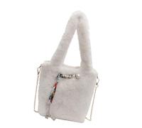 MALSSE Stylish Black Plush Shoulder Bag With Crossbody Functionality For Fashion Women Casual Handbag Evening Purse Elegant Outfit Companion