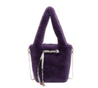 MALSSE Stylish Black Plush Shoulder Bag With Crossbody Functionality For Fashion Women Casual Handbag Evening Purse Elegant Outfit Companion