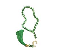 MALSSE Stylish Glass Tasbih 33 Beads Prayer Beads Muslims with Tassels Unisex Elegant Spiritual Accessory Daily Wear Prayer