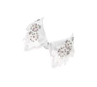MALSSE Stylish Lace False Collar For Women Embroidery Floral Beaded Lapel Ruffled Stand Detachable Collar Dress Accessory Dress Accessories